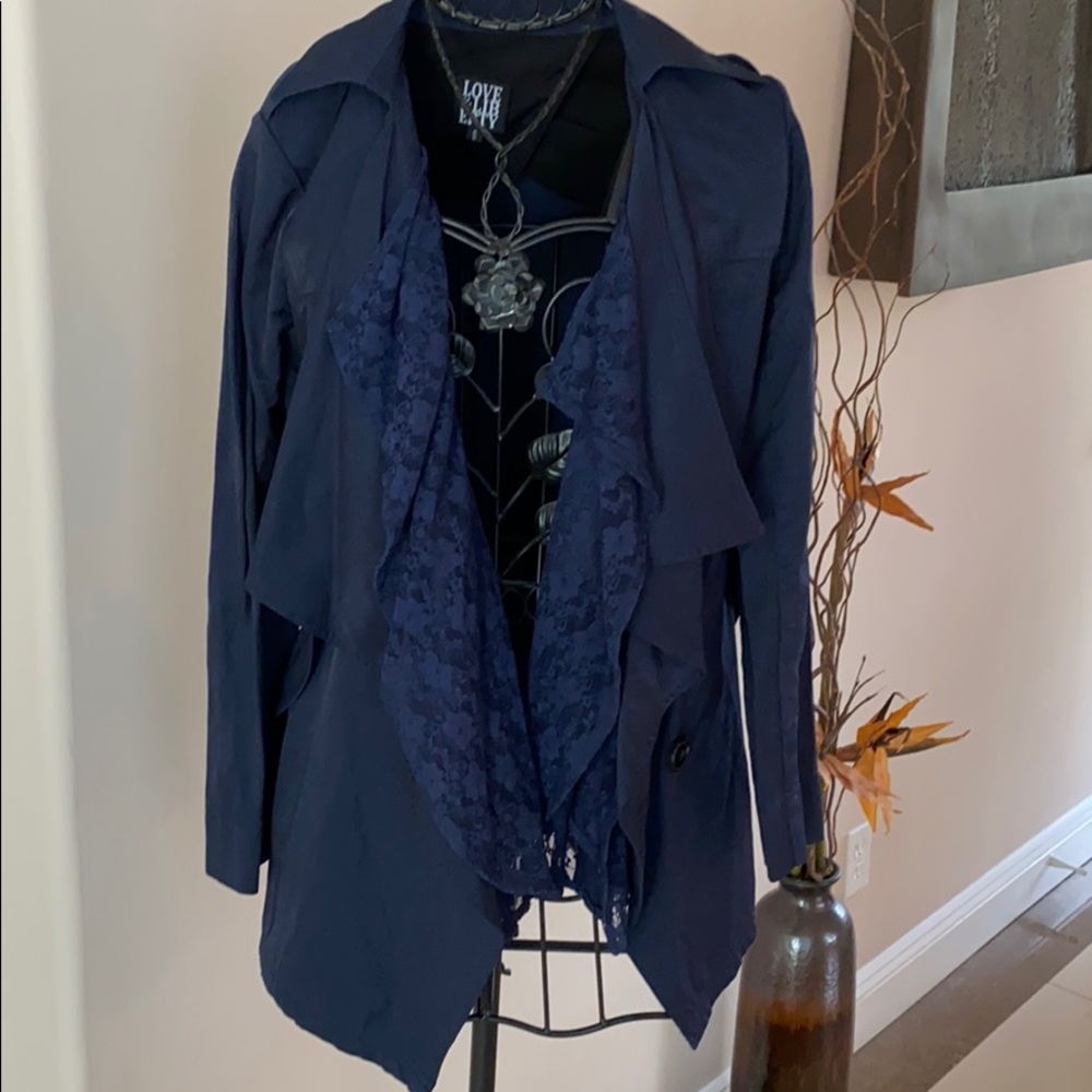 Anthropologie Simone trench coat with lace